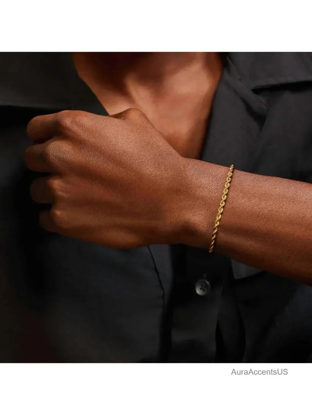Gold Filled Rope Chain Bracelet - Dainty Stackable 14K for Women & Men,